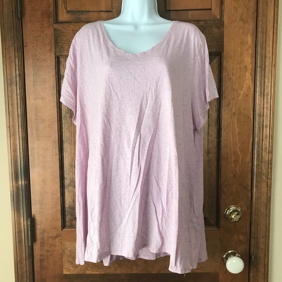 J. Jill Tops J Jill Lavender Vneck Short Sleeve Elliptical Tee Size